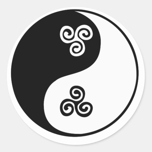 Yin Yang Celtic Tri Spiral Classic Round Sticker Zazzle