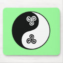 Yin Yang Celtic Tri Spiral mousepads