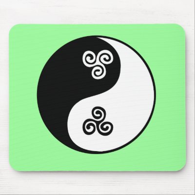 Yin Yang Celtic Tri Spiral Mouse Mats by sixteenthkid