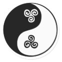 Yin Yang Celtic Tri Spiral stickers by sixteenthkid Yin Yang Celtic Tri Spiral stickers