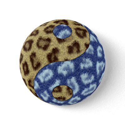 Yin Yang Cheetah Button by clonecire