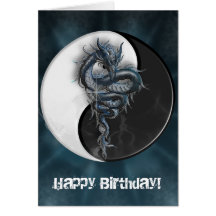 Yin Yang Chinese Dragon Customizable Greeting Card