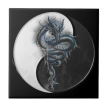Yin Yang Chinese Dragon Tile