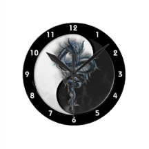 Yin Yang Chinese Dragon Wall Clock