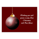 Yin Yang Christmas Ball in Red Cards