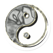 Yin Yang Chrome stickers