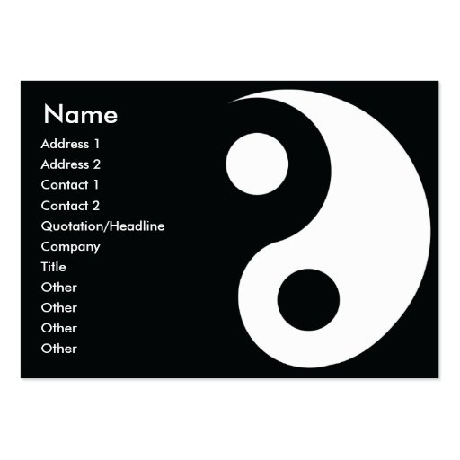 Yin Yang - Chubby Business Card (front side)