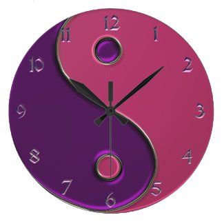 Yin Yang Clock in Purple and Pink