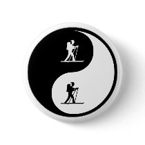 Yin Yang Cross Country Skiing buttons by whatitis Yin Yang Cross Country Skiing buttons