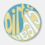 Yin Yang Dirty Clean Dishwasher Magnet Yellow/Aqua