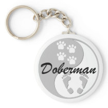 yin yang doberman key chains