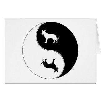 Yin Yang Dog card