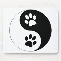 Yin Yang Dog Paws Mouse Pad