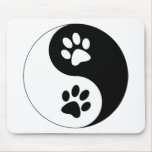 Yin Yang Dog Paws Mouse Pad