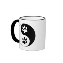 Yin Yang Dog Paws mugs