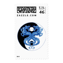 Yin Yang Dragon 2 Postage Stamps