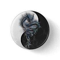 Yin Yang Dragon Badge Pin