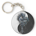 Yin Yang Dragon Keychain
