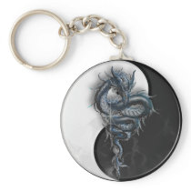 Yin Yang Dragon Keychain