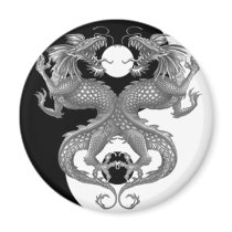 Yin Yang Dragon Refrigerator Magnet