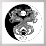 Yin Yang Dragon Print