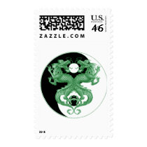Yin Yang Dragons 4 Postage Stamps