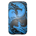 Yin Yang Dragons, blue and black Tough iPhone 3 Covers