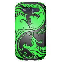 Yin Yang Dragons, green and black Samsung Galaxy SIII Case