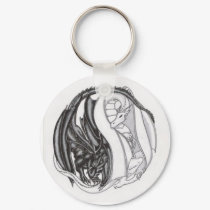 Yin/Yang Dragons Keychain by JulieWolfmom Yin/Yang Dragons Keychain