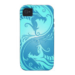 Yin Yang Dragons, light blue Case-Mate iPhone 4 Case