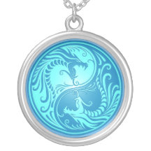 Yin Yang Dragons, light blue Custom Jewelry