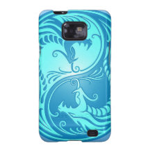 Yin Yang Dragons, light blue Samsung Galaxy Case