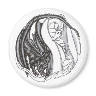 Yin/Yang Dragons Magnet by JulieWolfmom