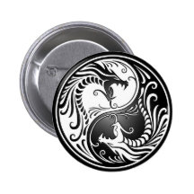 Yin Yang Dragons Pinback Buttons
