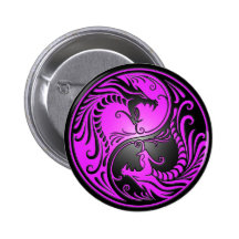 Yin Yang Dragons, purple and black Pin
