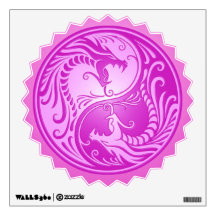 Yin Yang Dragons, purple Wall Graphics
