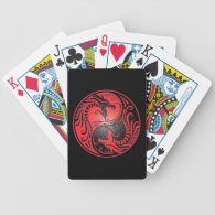 Yin Yang Dragons, red and black Bicycle Card Deck