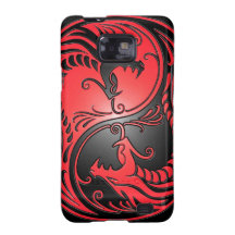 Yin Yang Dragons, red and black Samsung Galaxy S Cases