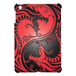 Yin Yang Dragons, red and black iPad Mini Cover
