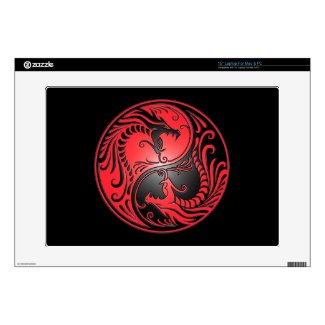 Yin Yang Dragons, red and black Decals For 15&quot; Laptops