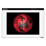 Yin Yang Dragons, red and black Decals For 15" Laptops