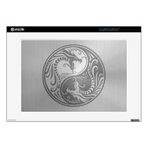 Yin Yang Dragons, stainless steel Skins For Laptops
