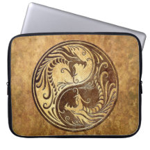 Yin Yang Dragons, stone Laptop Computer Sleeve