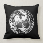 Yin Yang Dragons Throw Pillows