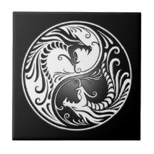 Yin Yang Dragons Tiles