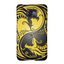 Yin Yang Dragons, yellow and black Samsung Galaxy S Case