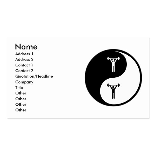 Yin Yang Exercise Business Cards