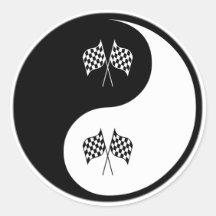 Yin Yang Formula One Round Sticker
