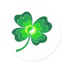 Yin Yang Four Leaf Clover stickers by YinYang_Shop Yin Yang Four Leaf Clover stickers
