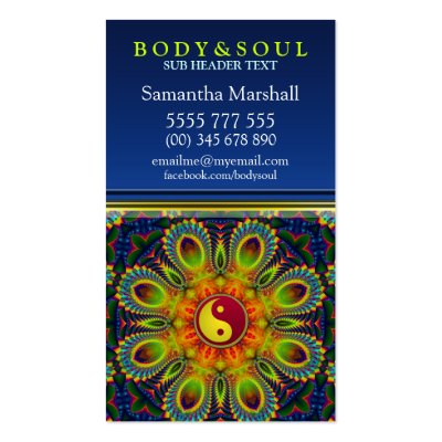 YIN YANG Fractal Therapy New Age Business Card